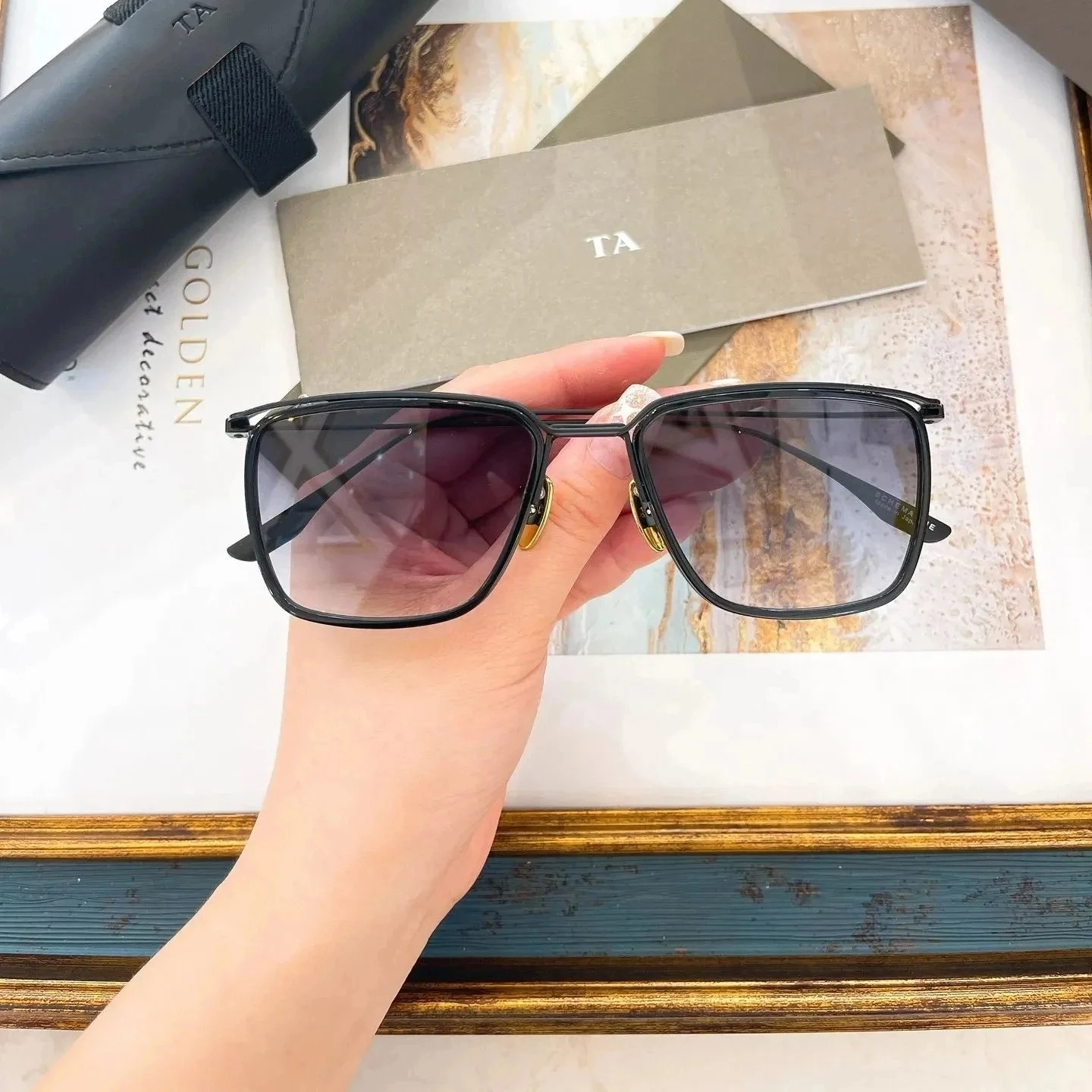 

Original Factory For DIYTA DT SCHEMA-ONE DTX106 With Brand Box Gradient Purple Lenses Black Alloy Frame Men Women Sunglasses