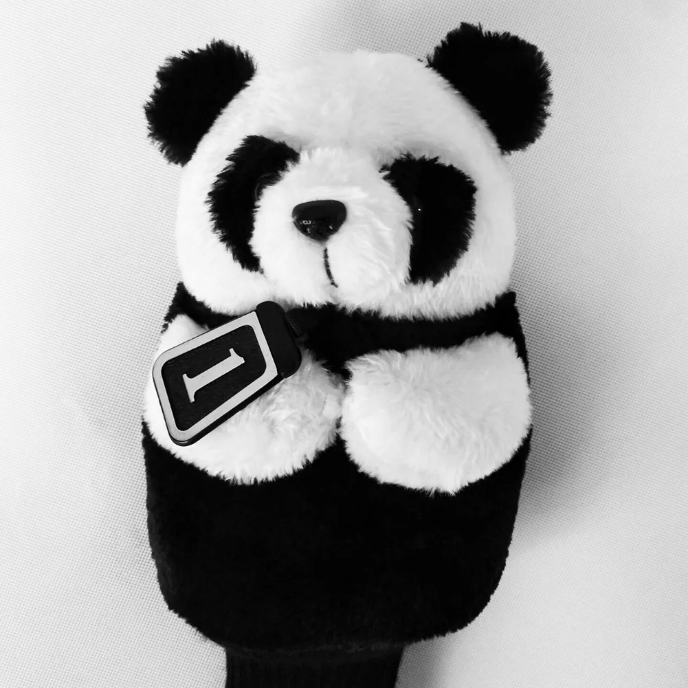 Panda Golf Clubs Protective Headcover Soft Fleece No. 1 Wood Club Head Sleeves Cartoon Replacement Gifts Sports Accessories