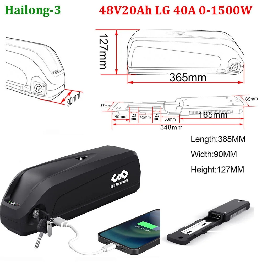 21700 EBike Batterij Onderbuis Polly 72V 60V 52V 48V 24Ah 36V 27Ah 22.5Ah 14.4Ah Baterias voor 2000W 1500W 1000W 750W 350W Motor