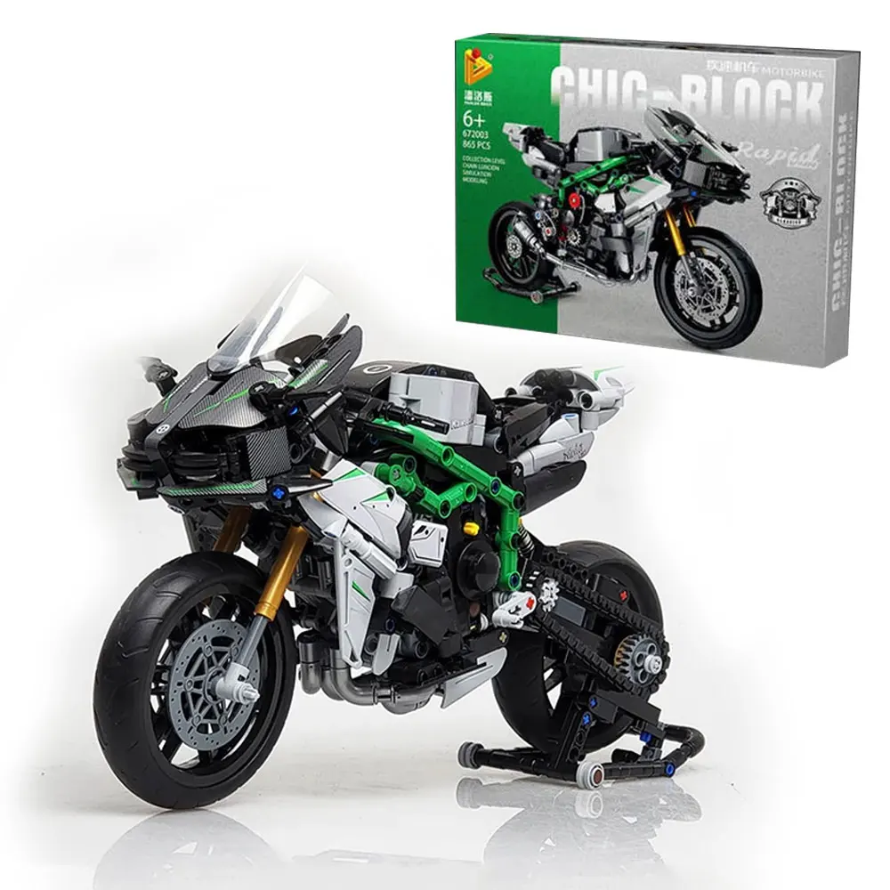 

865 or 981PCS Technical 1:10 H2R Streetfighter V4 Motorcycle Building Blocks Sport Motorbike Bricks Toys Gifts For Teens Adult