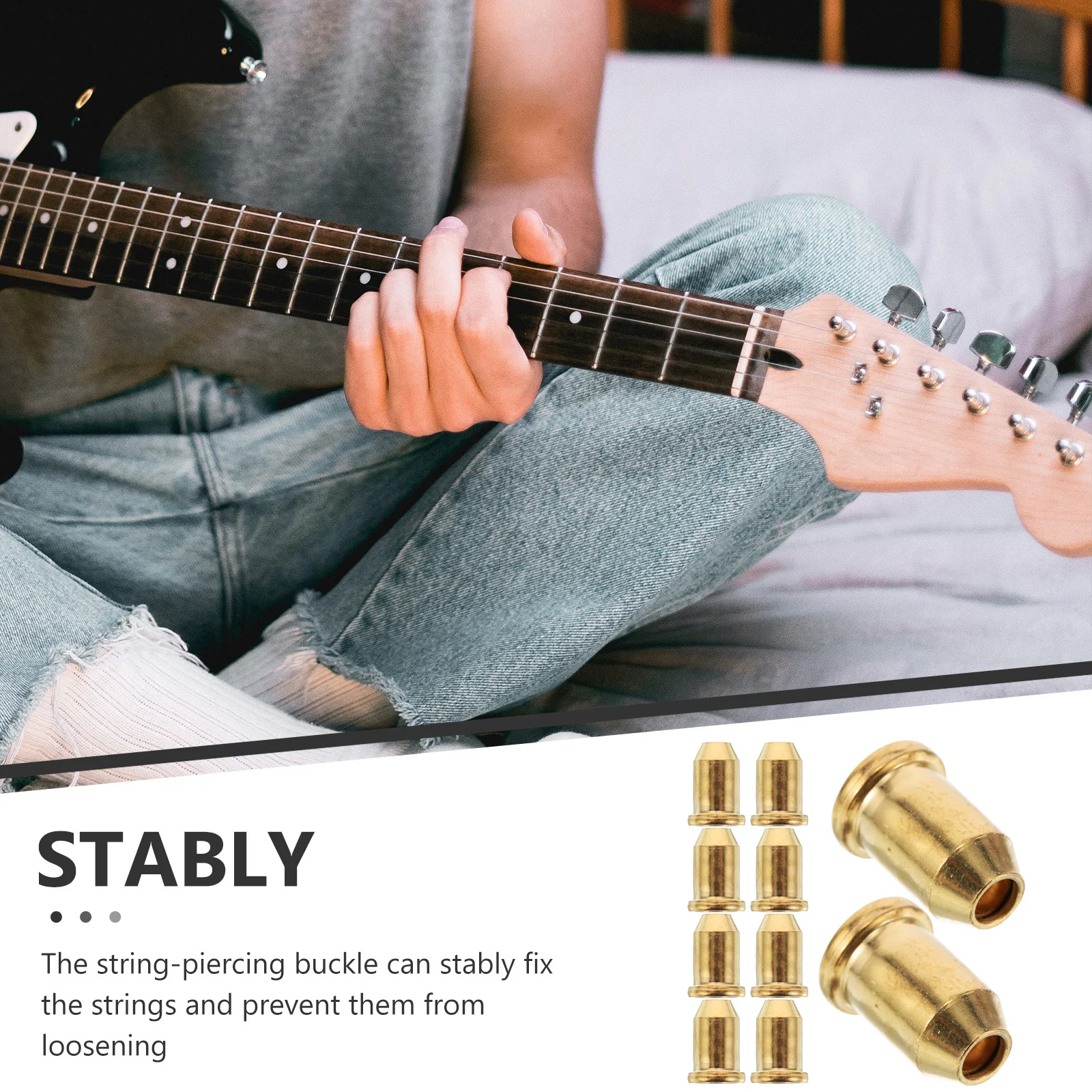 10 قطعة من حلقات سلسلة الجيتار المعدنية، ثبات قوي، سهلة الاستخدام للقيثارات الكهربائية وأجهزة تركيب الباس #2