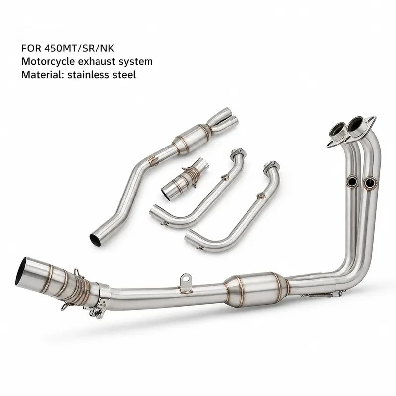 For 450MT 450SR 450NK Exhaust System Muffler Front Link Pipe Modification Accessories