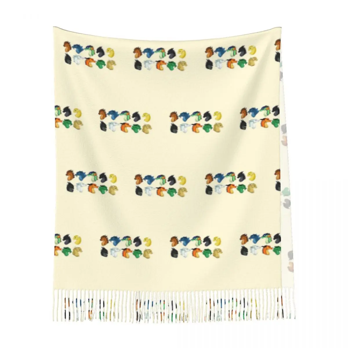 تنانين الرأس - وشاح أجنحة النار أوشحة شرابة للنساء شالات دافئة ناعمة ويلتف شال طويل للخريف والشتاء #3