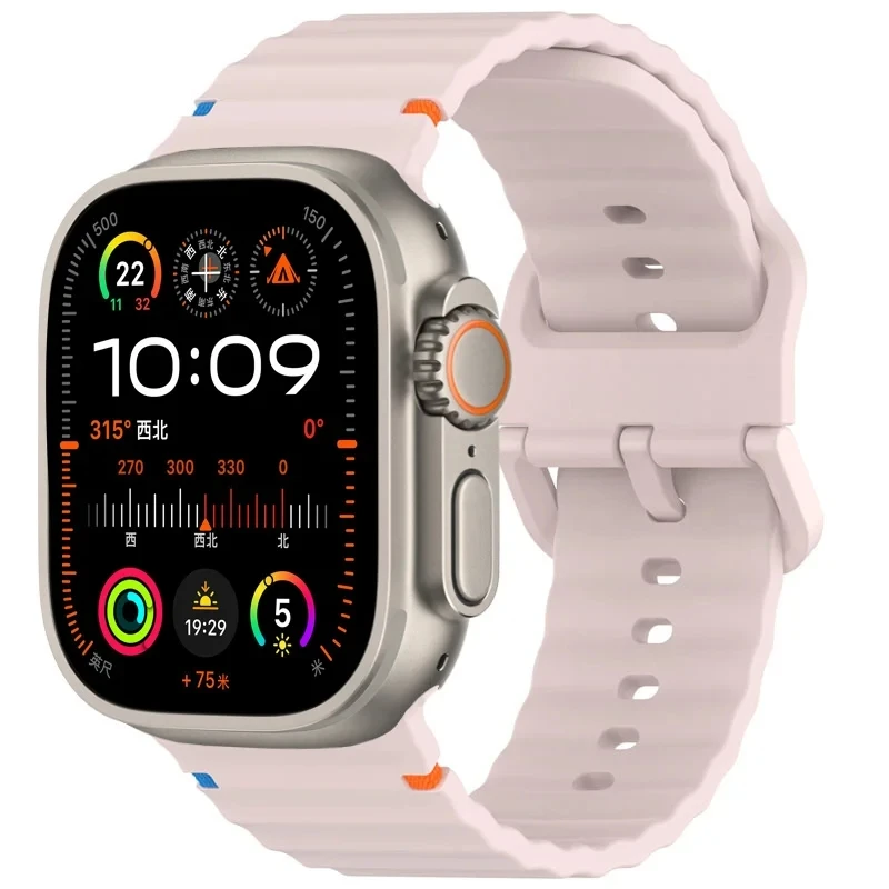 Ocean Band for Apple Watch Ultra 2 Bands 49mm 46mm 45mm 44mm 42mm 41mm 38mm Silicone Strap iWatch Series 9 8 7 6 SE 45mm Correas image 3
