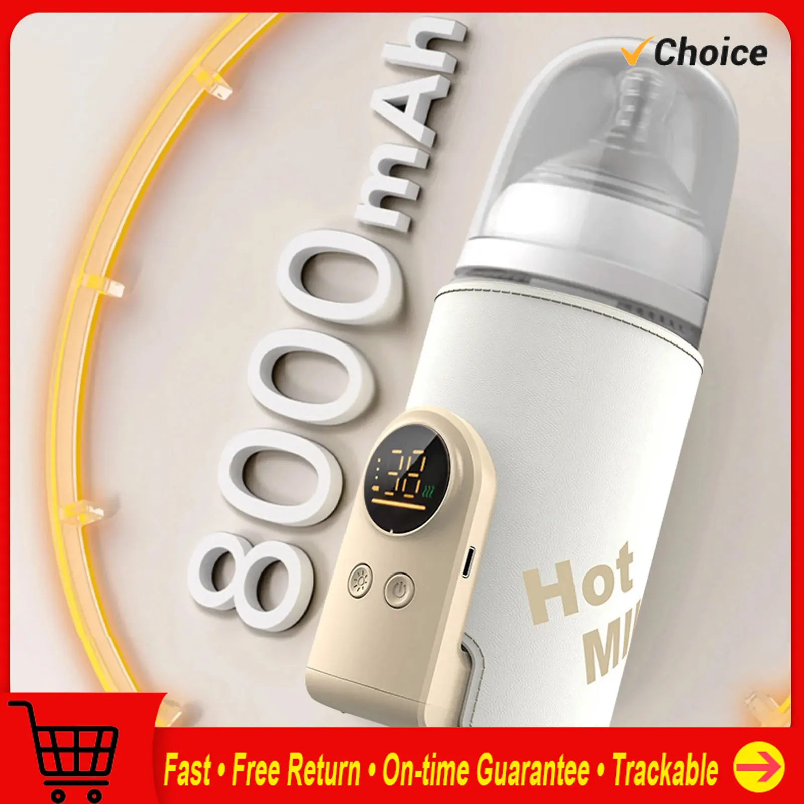 Chauffe-biberon sans fil, enveloppe Portable, affichage LED, couverture rapide pour le lait maternel, chauffe-lait maternel