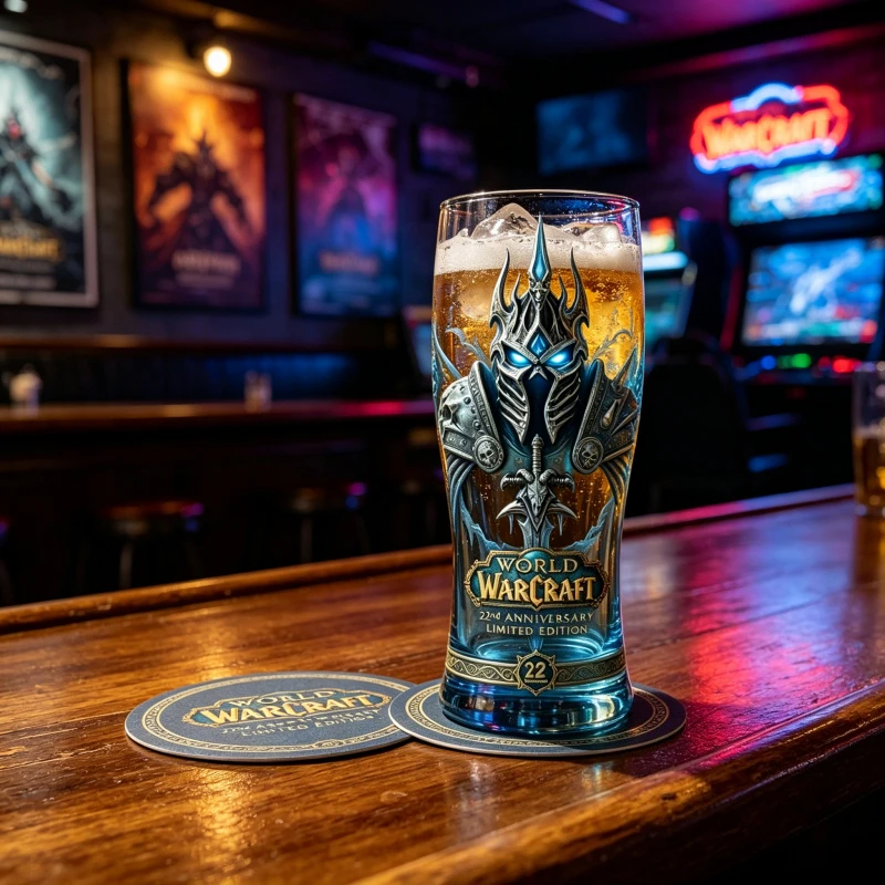 Vaso de Vidrio Coleccionable del Rey Lich Frostmourne del 22.º Aniversario de World of Warcraft, Botella Decorativa para el Hogar