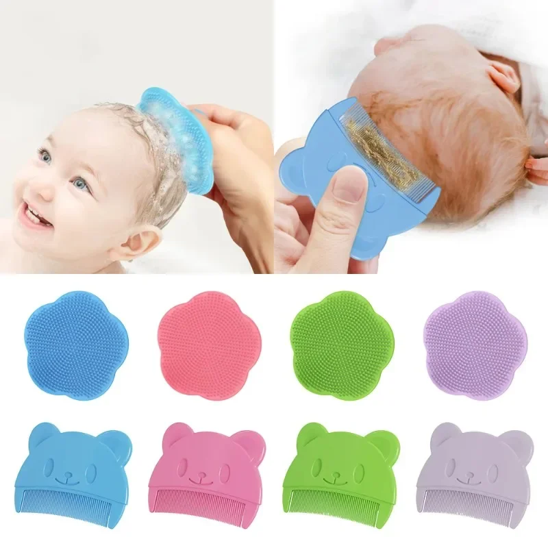 

Детская щетка для волос, щетка для чистки жира на голове плода, мягкая расческа для новорожденных, силиконовый массажер для головы, аксессуары для ухода за ребенком