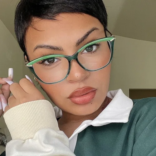 Imagen 2 del producto Montura de gafas TR90 de alta calidad, gafas de protección contra luz azul tipo ojo de gato a la moda para mujer, gafas para ordenador 2025 al por mayor