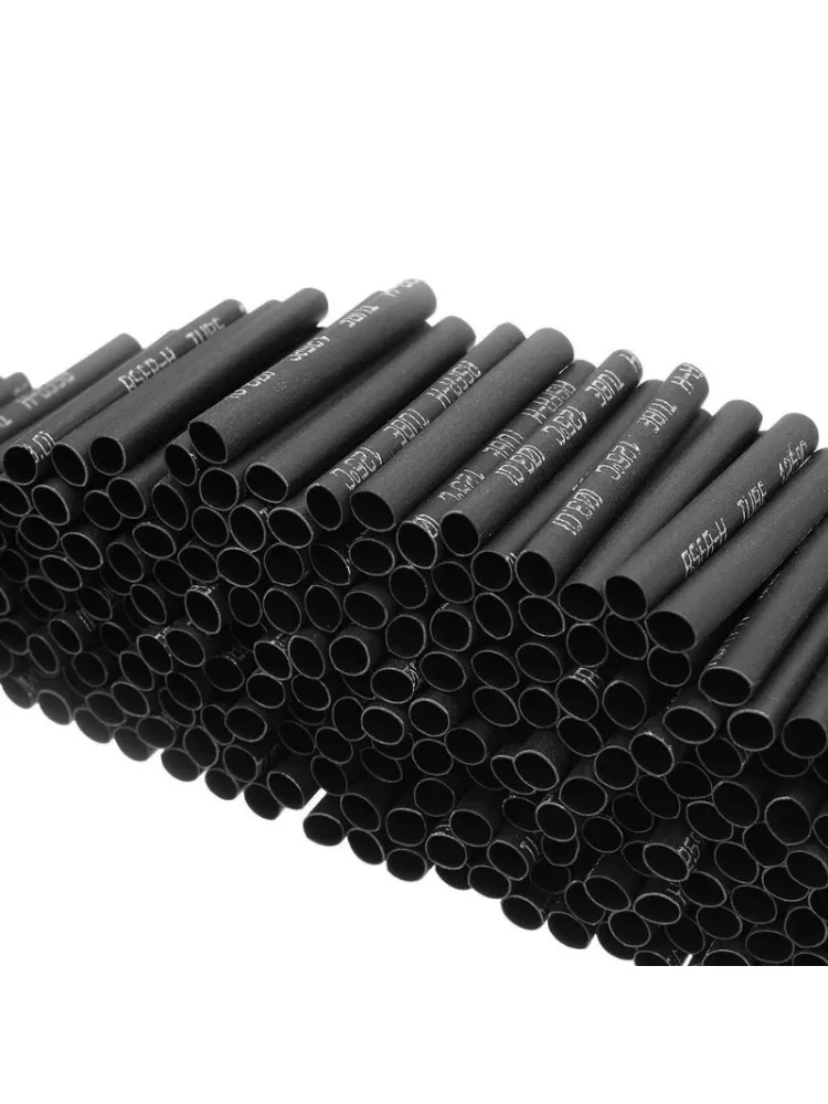 420-teiliges schwarzes Polyolefin-Schrumpfschlauch-Set, wasserdichte Kabelhülsen, elektrische Isolierklebeband-Ummantelung für Elektronik