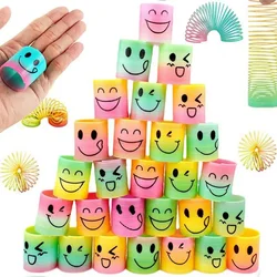 24PCS Rainbow Magic Springs Circle Toys Children Birthday Party Favors Giveaway Gifts Souvenir Kindergarten Guest Pinata Fillers