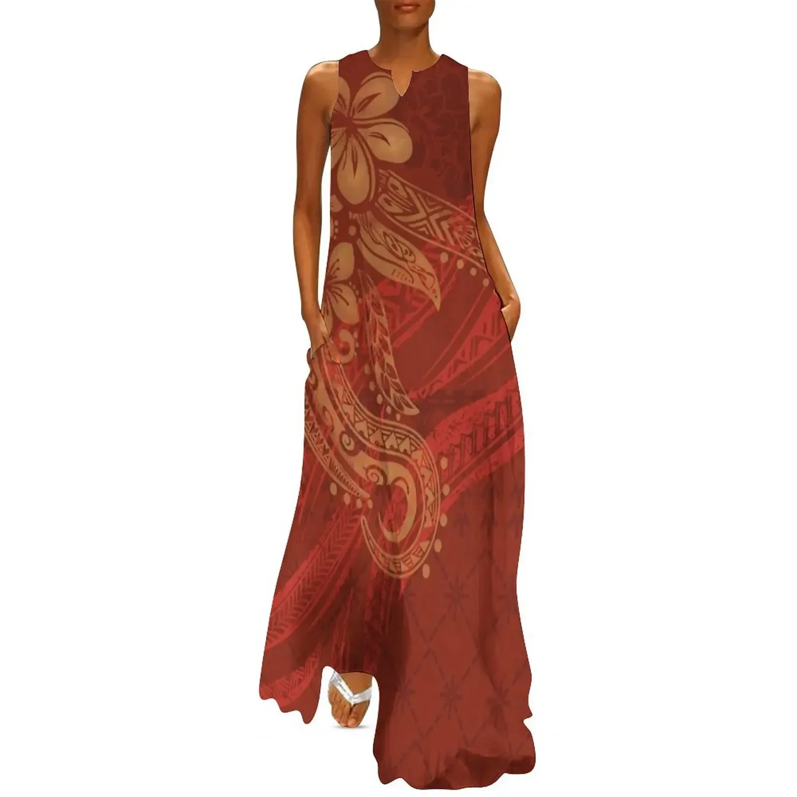 

Hawaiian Tribal Red Dress Print Long Dress Womens dresses dress dresses women clothing 2025 new arrivals