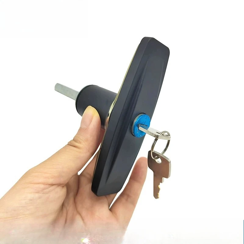 Black Pop-Up T Handle Lock with Washer Threadless for Truck Bed Cover Camper Top Clockwise Operation