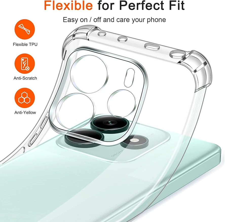 Luxury Shockproof Silicone Soft Case For Xiaomi Redmi Note 14 13 12 Pro 14C 13C 4G 5G 12C 11A A3 A3X A2 Clear Ultra Thin Cover