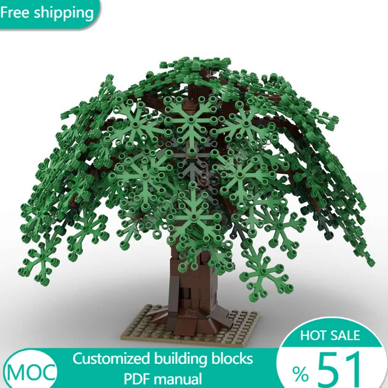 376 PCS Trees Willow Tree MOC Customize Modular Building Block Educational Brick Model Technology Simple DIY Holiday Toy Gifts
