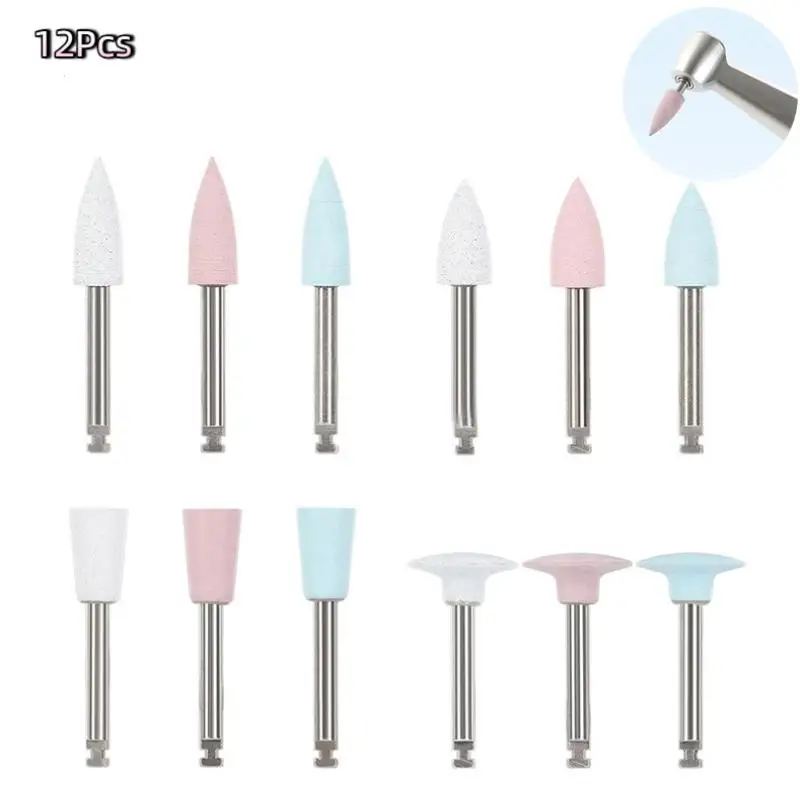 

12pcs/pack Dental Silicone Polishing Tip Grinding Heads Teeth Polisher RA Burs For Low Speed Handpiece