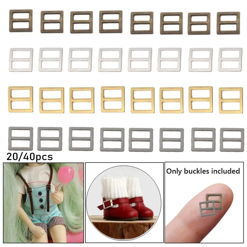 20/40pcs Newest 6/7/8.5mm Mini Ultra-small Tri-glide Belt Buckle Doll Bags Buckles Diy Doll Buttons Shoes Clothes Accessories