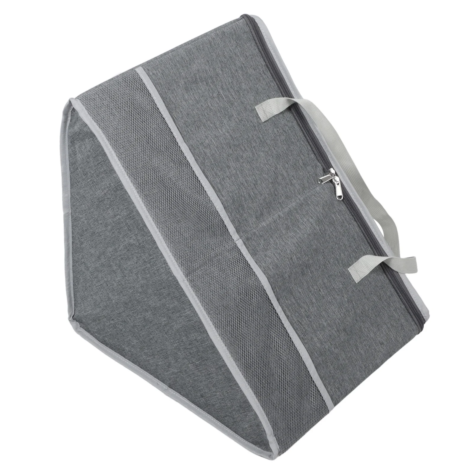 

Space Saving Hanger Organizer Rack Sturdy Polyester Triangle Bin with Lid for Vertical Hanger Storage Closet Laundry Use