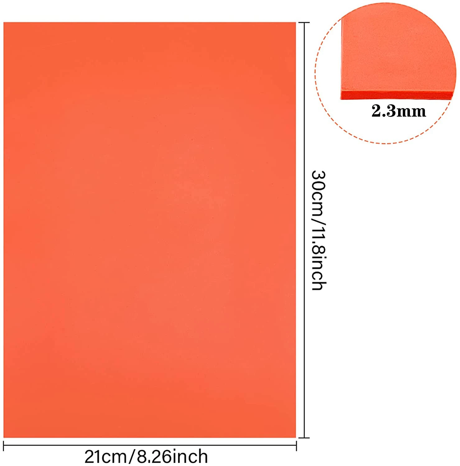 Folha de carimbo de borracha A4 para cortador a laser e máquina de gravação com tamanho A4 2,3 mm laranja cinza