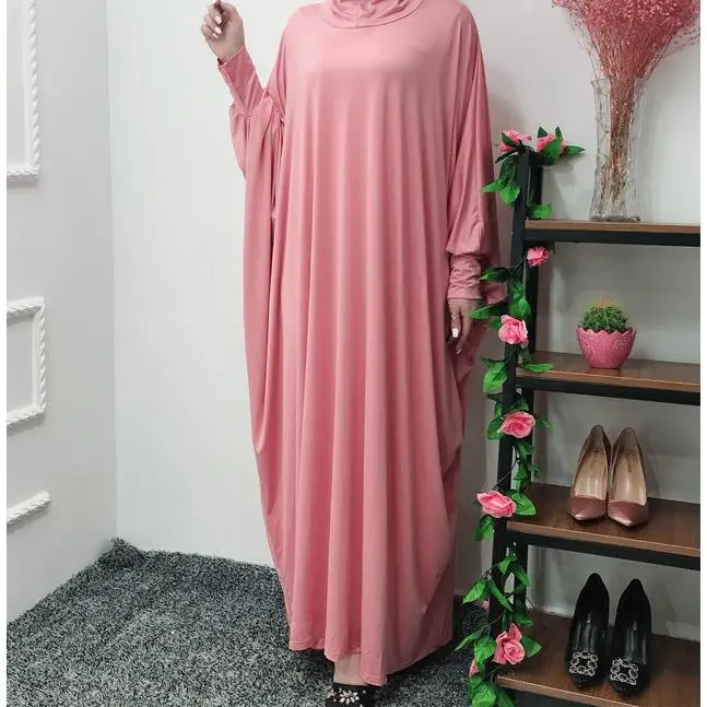 

Lo Dubai Middle East Pure Color Batwing Sve Dr PA0003 Long Sve Autumn Dr Big Swing Single Color Dr