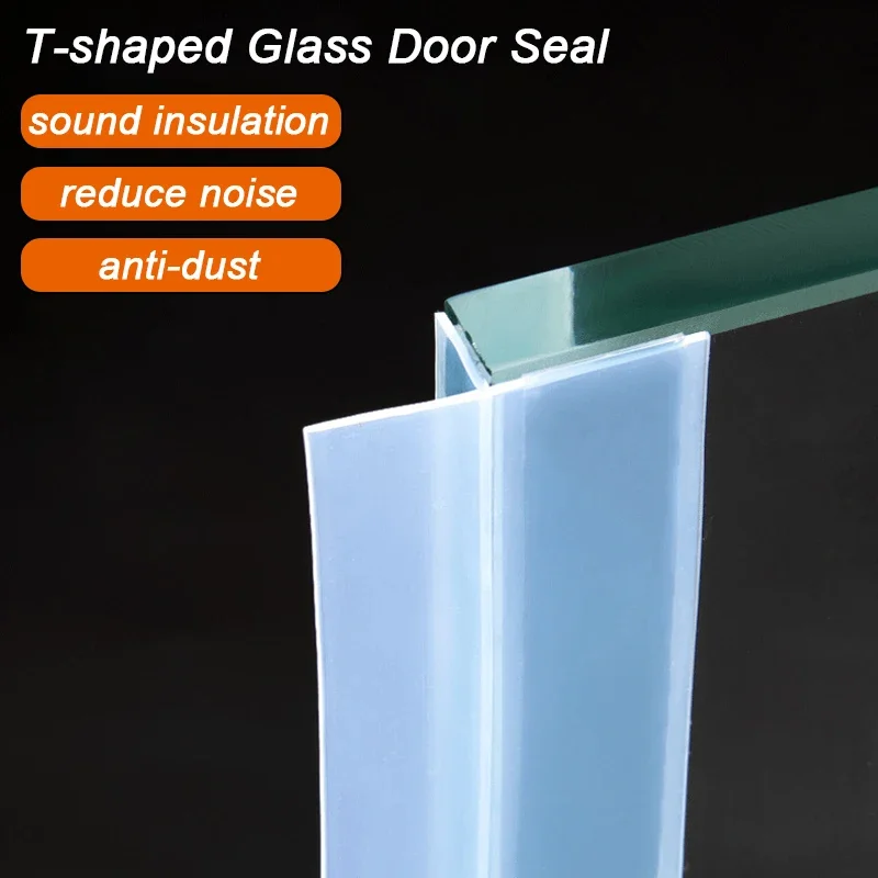 Upgrade T-Shaped Door Sealing Strip Flexible Silicone Weather Stripping insect proof dust and nise Glass Door & Window Gap Tape