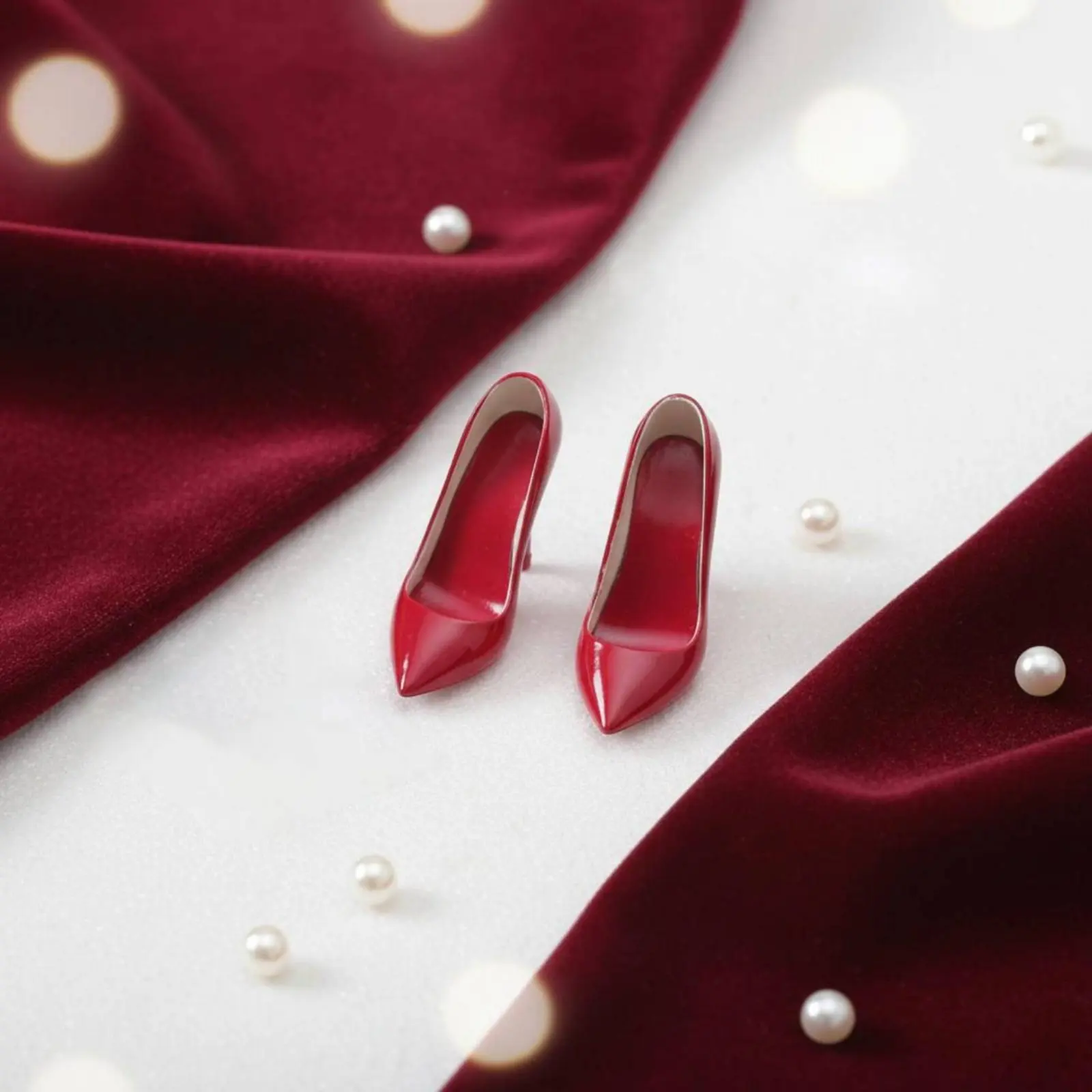 

1/6 Scale High Footwear Metal Reinforced -Foot Female Figure Shoes Miniature Pointed -Foot High-Heeled Shoes Break Resistant
