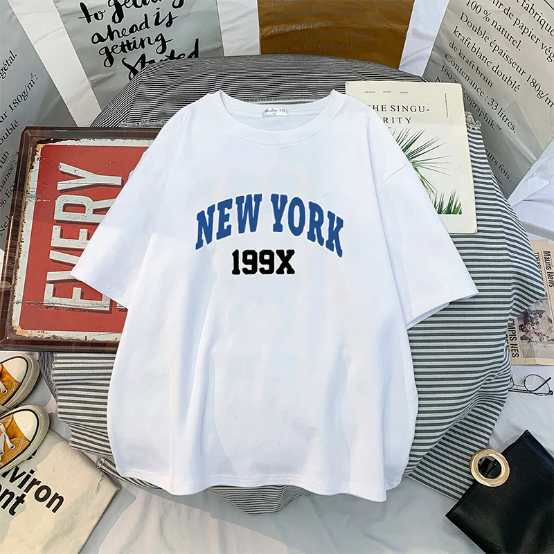 Y2k Casual Oversized T Shirt Men T Shirts New York Fashion Short Sleeve Tshirt USA Letter Print Men Graphic Tee Summer Blouse