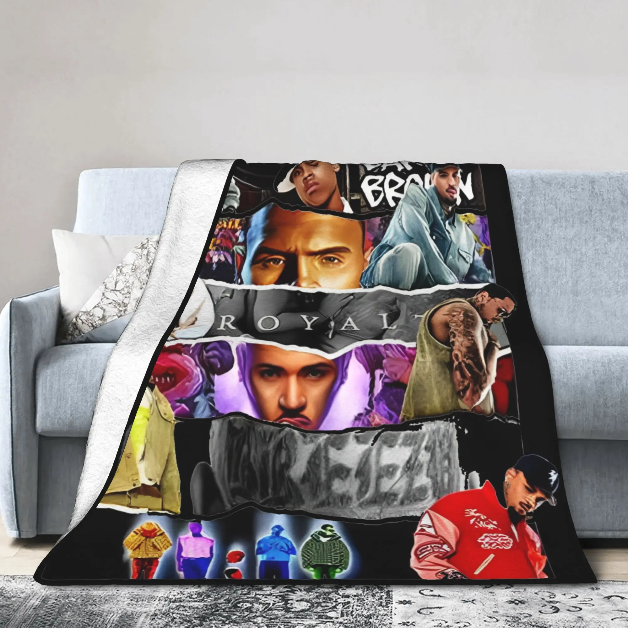 كريس براون بريزي باول XX جولة 2025 بطانية ميرش دافئة مريحة رقيق رمي البطانيات للأريكة 50x60 بوصة متعددة الحجم المفرش