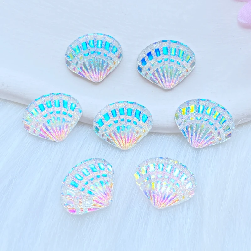 40Pcs New Cute Resin Mini Shiny Shells Flat Back Cabochon Scrapbooking Hair Bow Center Embellishments DIY Accessories