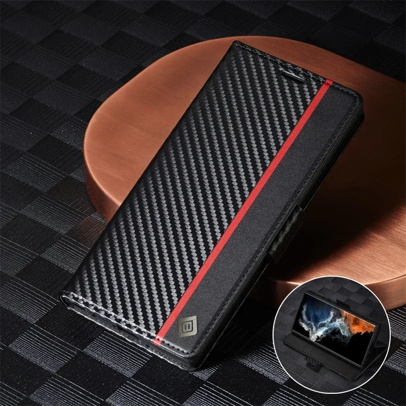 Note20 Ultra Carbon Fiber Magnetic Case for Samsung Galaxy Note 20 Ultra Etui Samsung Note 20Ultra Soft Leather Flip Phone Funda