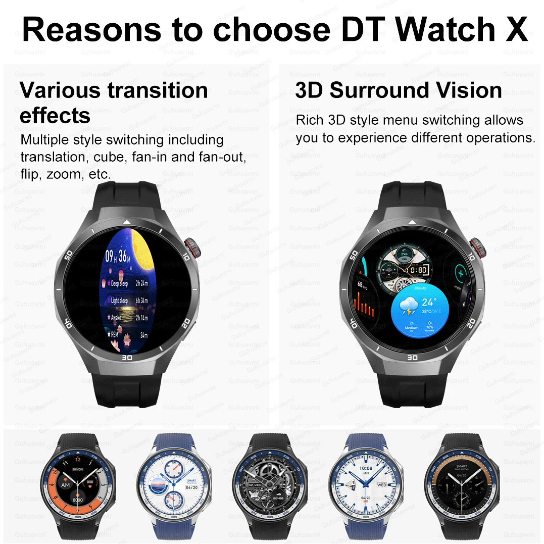For HUAWEI 4GB Memory Men Business Smartwatch Bluetooth Call Health Monitoring GPS Navigation Smart Watch Connect TWS Earphones