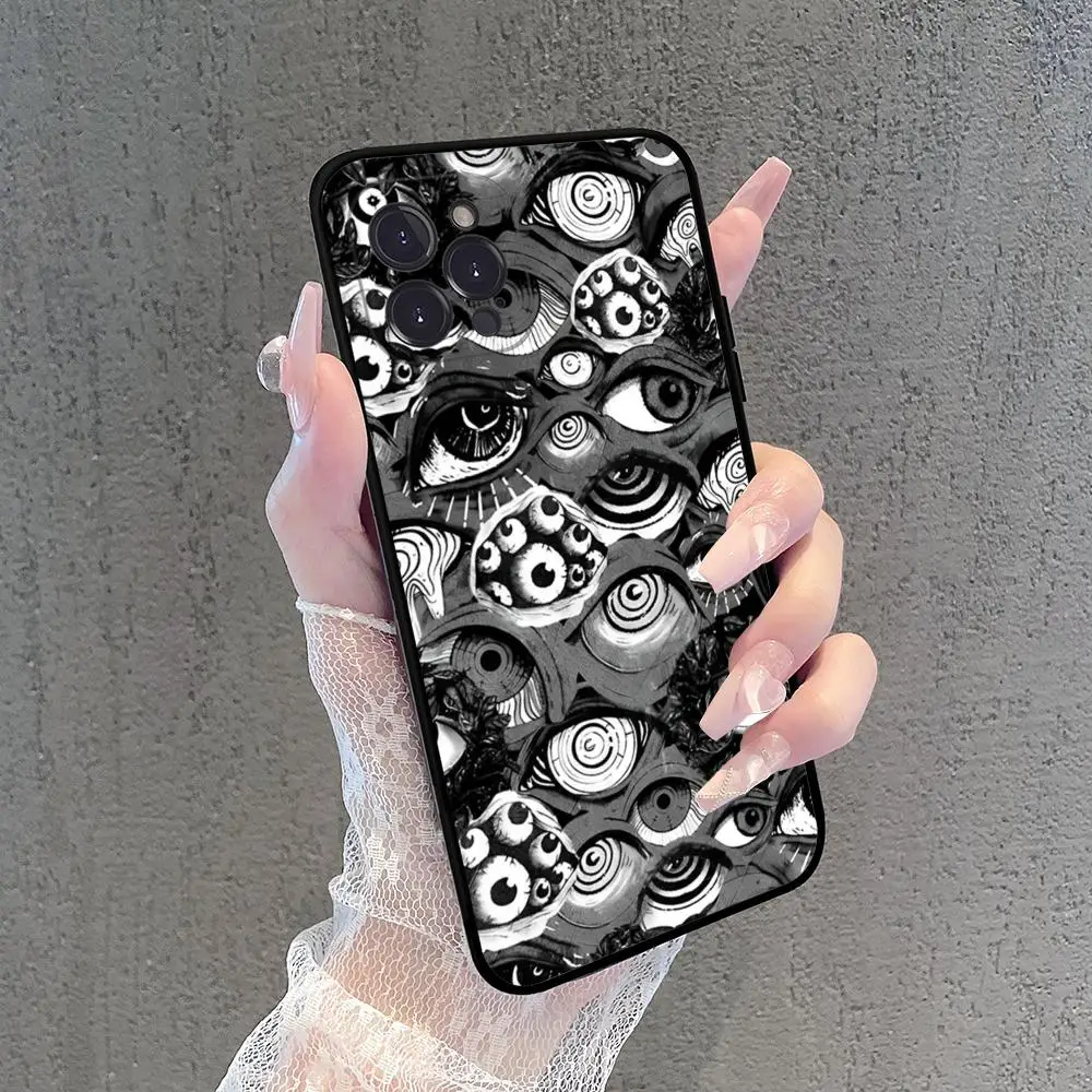 Scary Face Eyes Phone Case For iPhone 15 14 11 12 13 Mini Pro XS Max Cover 7 8 Plus X XR Funda Shell