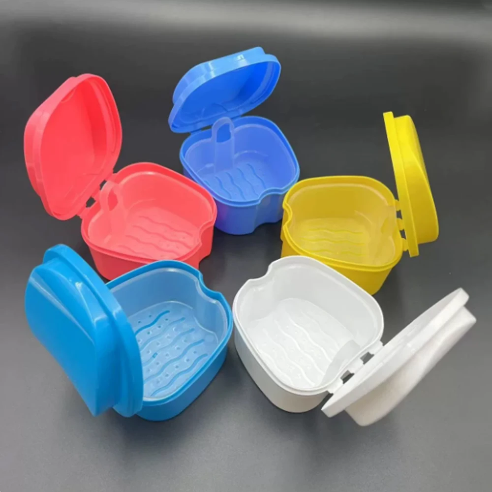 20Pcs Dental Box Orthodontic Prosthesis Teeth Storage Container Denture Bath Case with Hanging Net