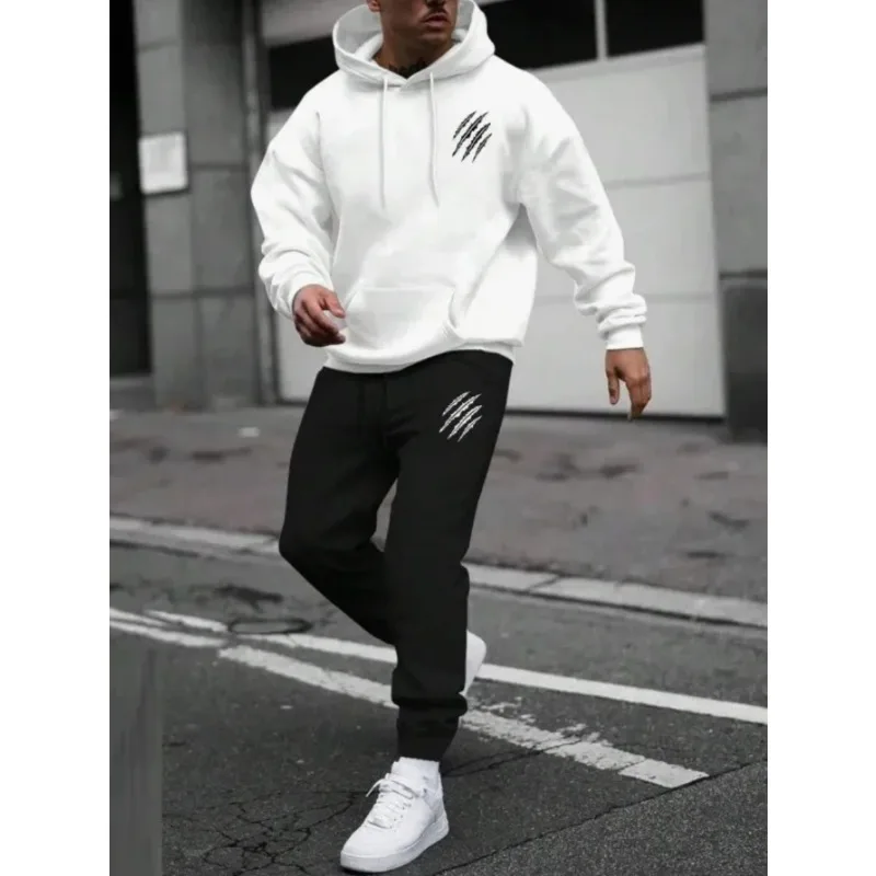 

Men's and Women's Printed Hooded Sweatshirts and Pants Printed Sportswear Autumn and Winter Casual Fashion Men's Sets