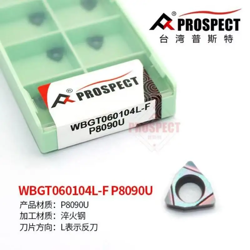 PROSPECT CNC Boring Inserts WBGT060102/060104L-F P8090U PT3000 K5115 K01 for Cast Iron, Aluminum & Hardened Steel