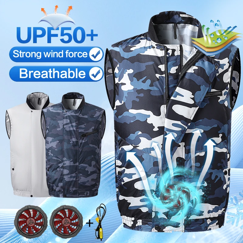 

Summer cooling and heat-relief air-conditioned vest for men, outdoor electric welding site safety gear, electric charge belt wit