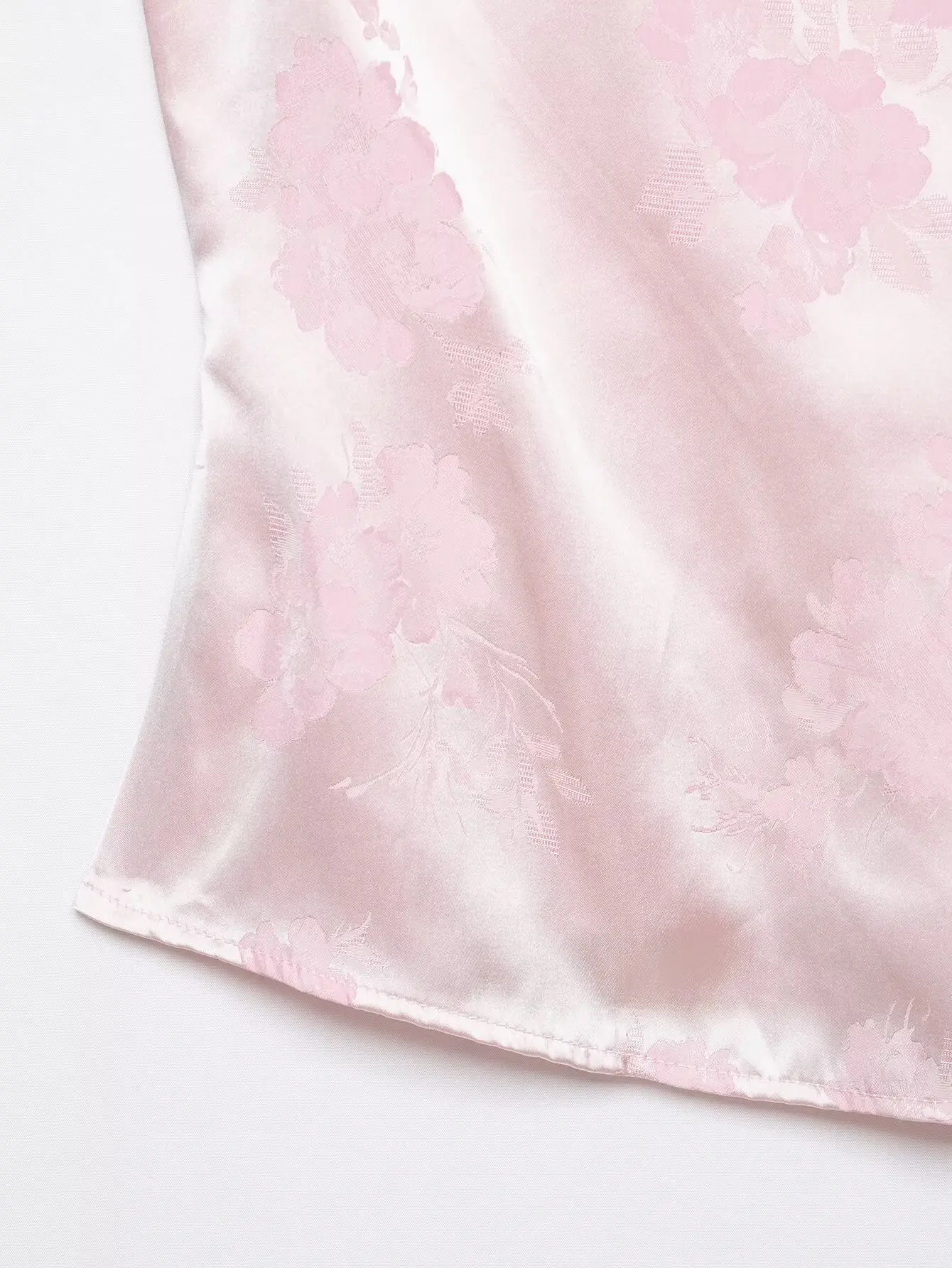 BSAY Chinese Style Floral Jacquard Satin Blouse Women Summer Stand Collar Cap Sleeve Top Elegant Qipao Style Button Down Shirt view 6