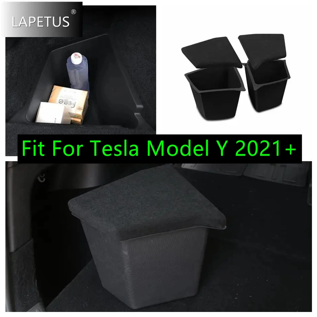 

Tail Trunk Storage Container Box Organizer Tray Partition Board Stowing Tidying Cover For Tesla Model Y 2021 - 2023 Accessories