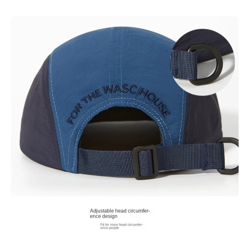 Fashion Waterproof Curved Brim Golf Hat Breathable Splicing Flat-brimmed Cap Nylon Soft 5-panel Baseball Cap Summer