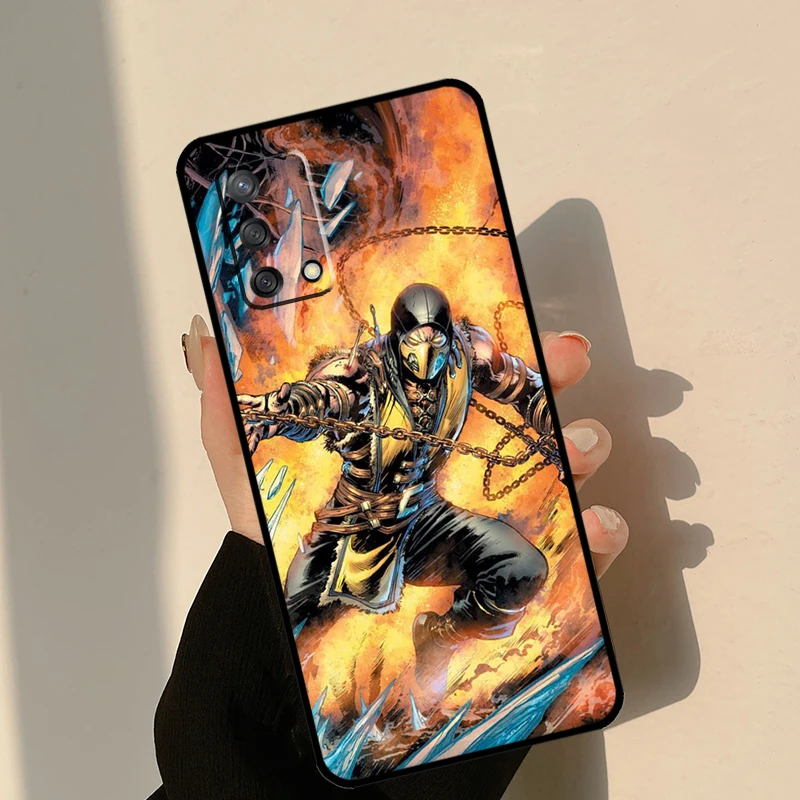 حافظة مورتال كومبات لهواتف OPPO A5 A9 A31 A53 S A15 A16 A17 A52 A72 A54 A74 A94 A57 A77 A76 A96 A54S