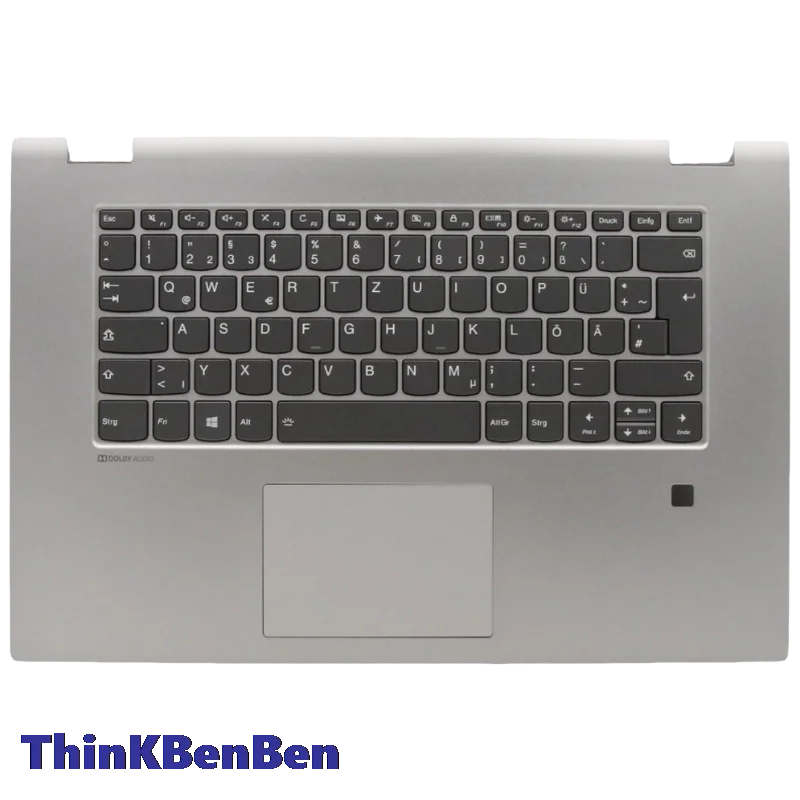 DE German Grey Keyboard Upper Case Palmrest Shell Cover For Lenovo Ideapad Flex C340 15 15IIL 15IWL 15IML 5CB0S17721