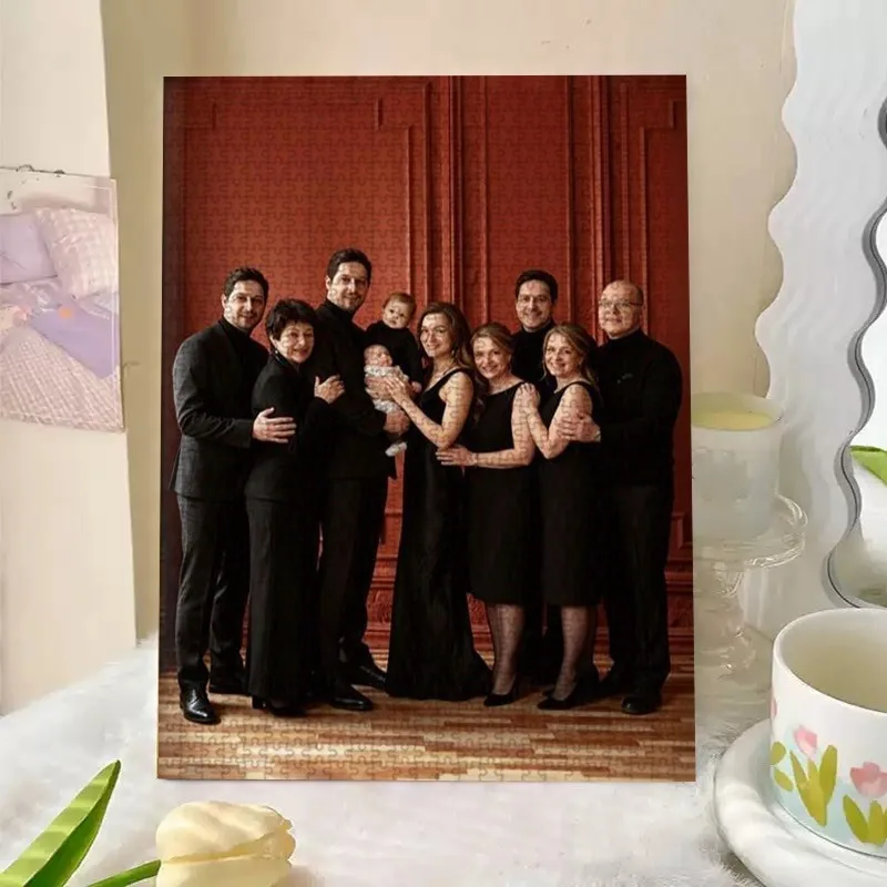 35/300/500/1000pcs Personalized Custom Photo Puzzle Family Photos DIY Photo Puzzle Portrait Handmade Birthday Gift