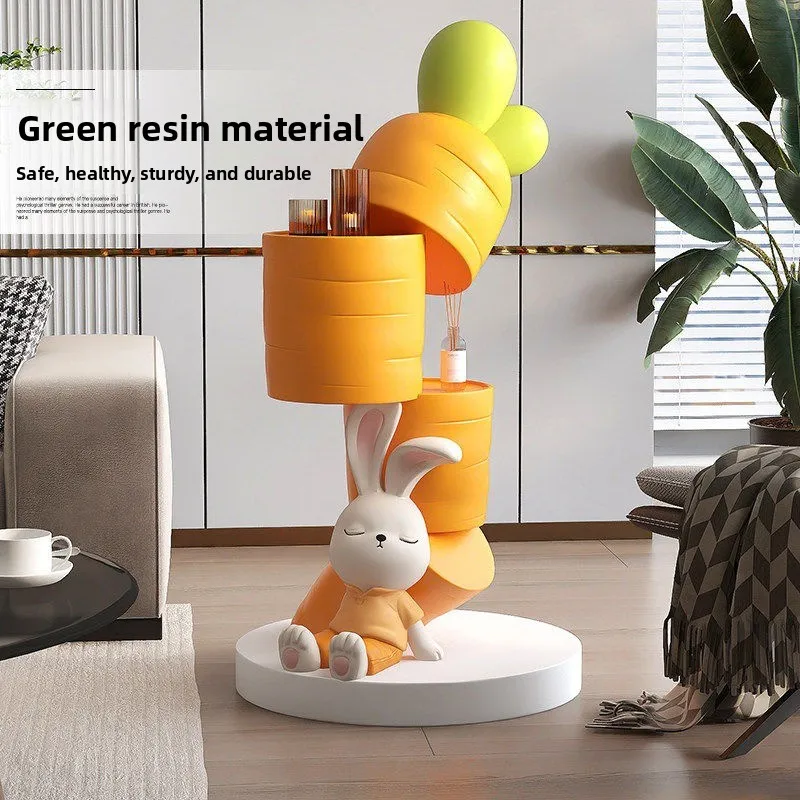 Large Rabbit Living Room Floor Ornament Home Jewelry TV Cabinet Tray Coffee Table Next to Sofa