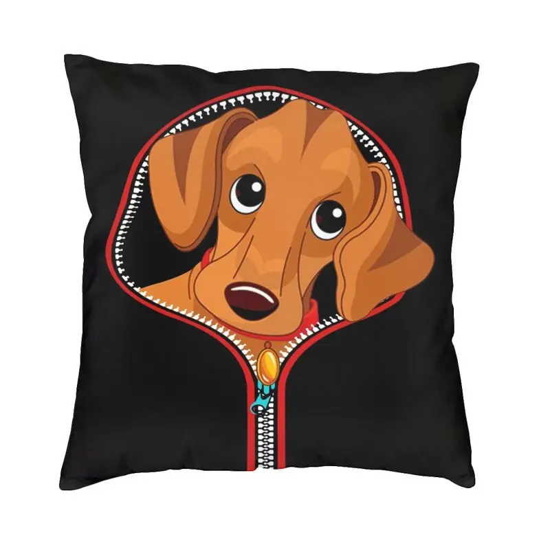 Funny Dachshund Cushion Covers Sofa Decoration Dackel Sausage Dog Square Throw Pillow Case 45x45cm