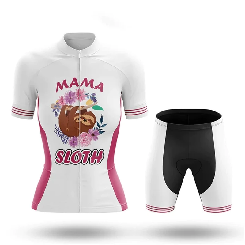 Sloth Women\'s Cycling Clothing Cartoon Fun Summer Breathable Cycling Jersey Girl Set MTB Bike Clothing Female Bicycle Clothes