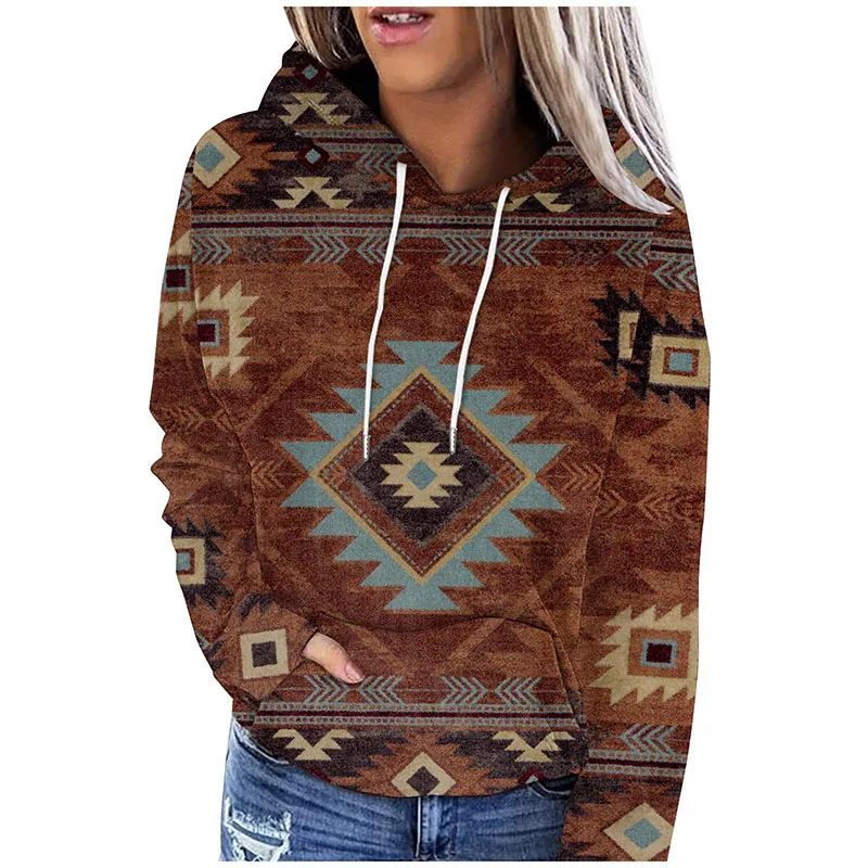 Western Ethnic Style Hoodies Geometry 3D Print Women Men Oversized Pullover Hooded Sweatshirts Fashion Streetwear Kids Clothing