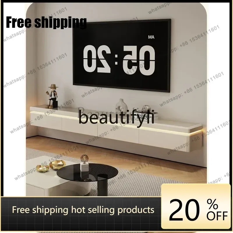 hot Hanging TV Cabinet Living Room Coffee Table Combination Light Luxury High-end TV Cabinet FrenchFactory Direct