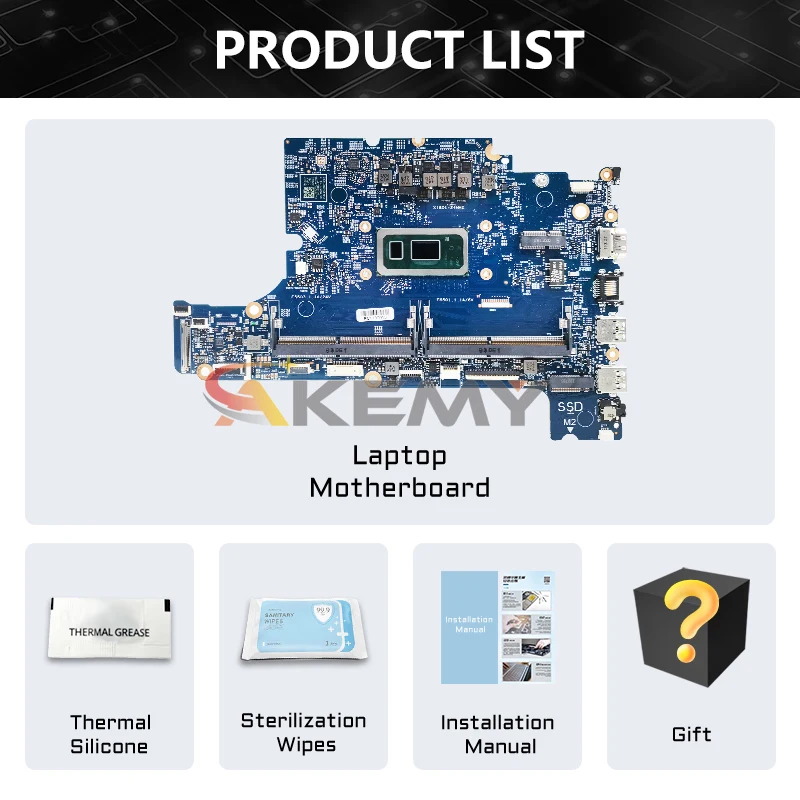 Imagem -06 - Akemy 187891 Placa-mãe de Laptop para Dell Inspiron 15 5584 5583 0cxmx0 0f62d6 Painel-mãe com I58265u I39145u I7-8565u Cpu