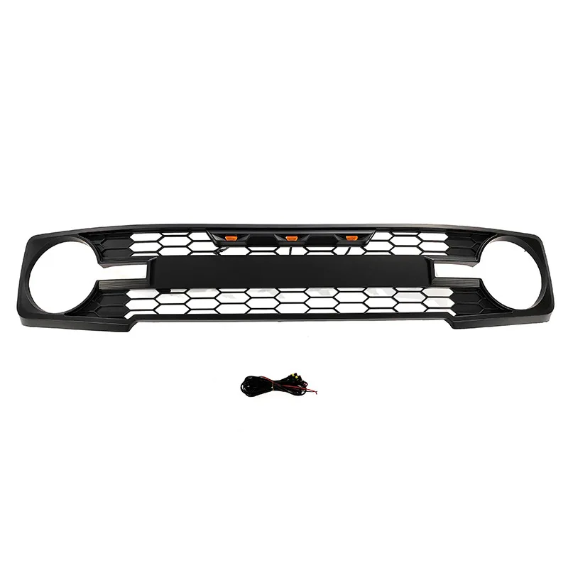 LED Front Grill Racing Grille Bumper Mesh Trim  For Ford Bronco 2021 2022 2023 Honeycomb Front Mask Cover