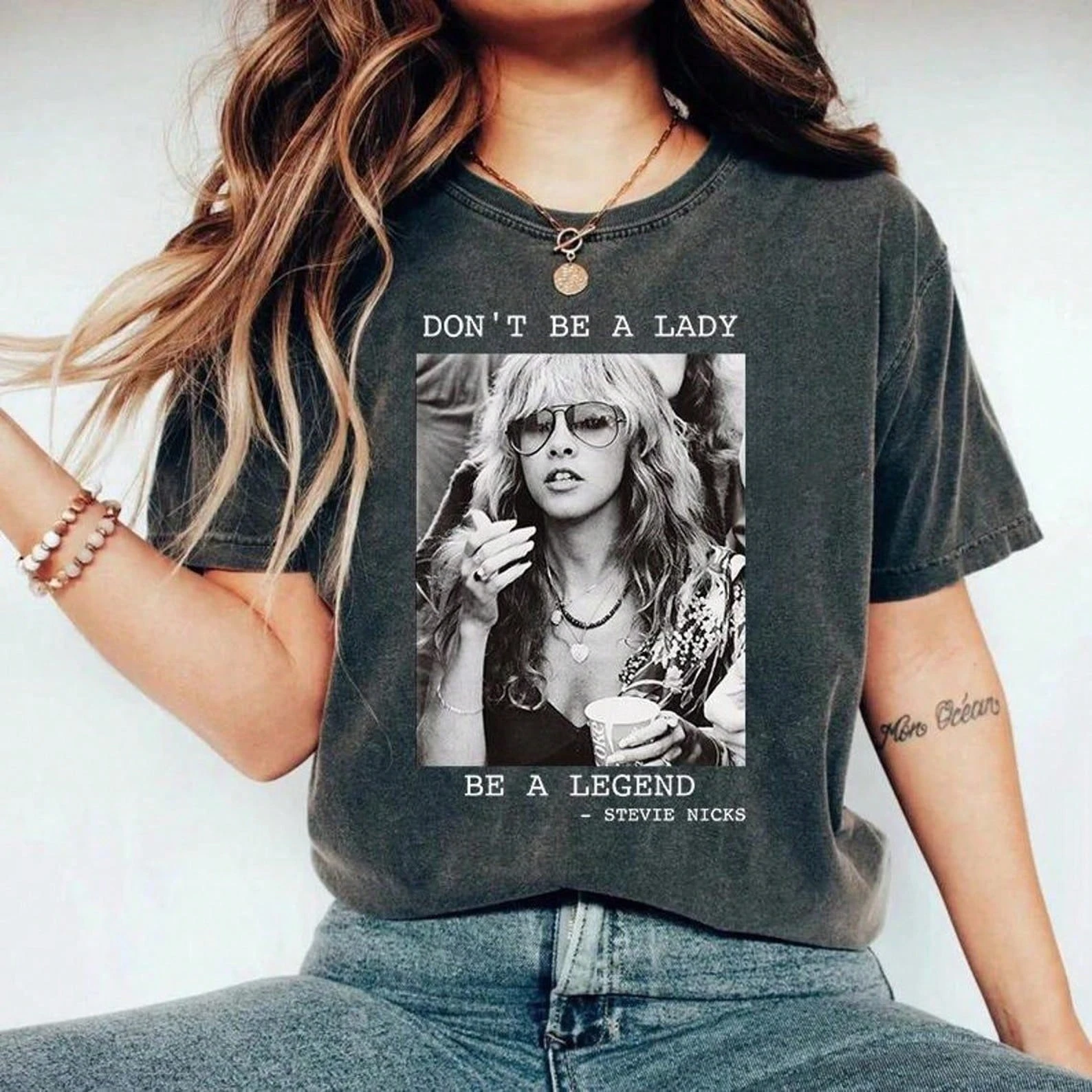 

Женская летняя футболка больших размеров в винтажном стиле Stevie Nicks, хлопковая, дышащая, стильная, универсальная, в уличном стиле, оверсайз