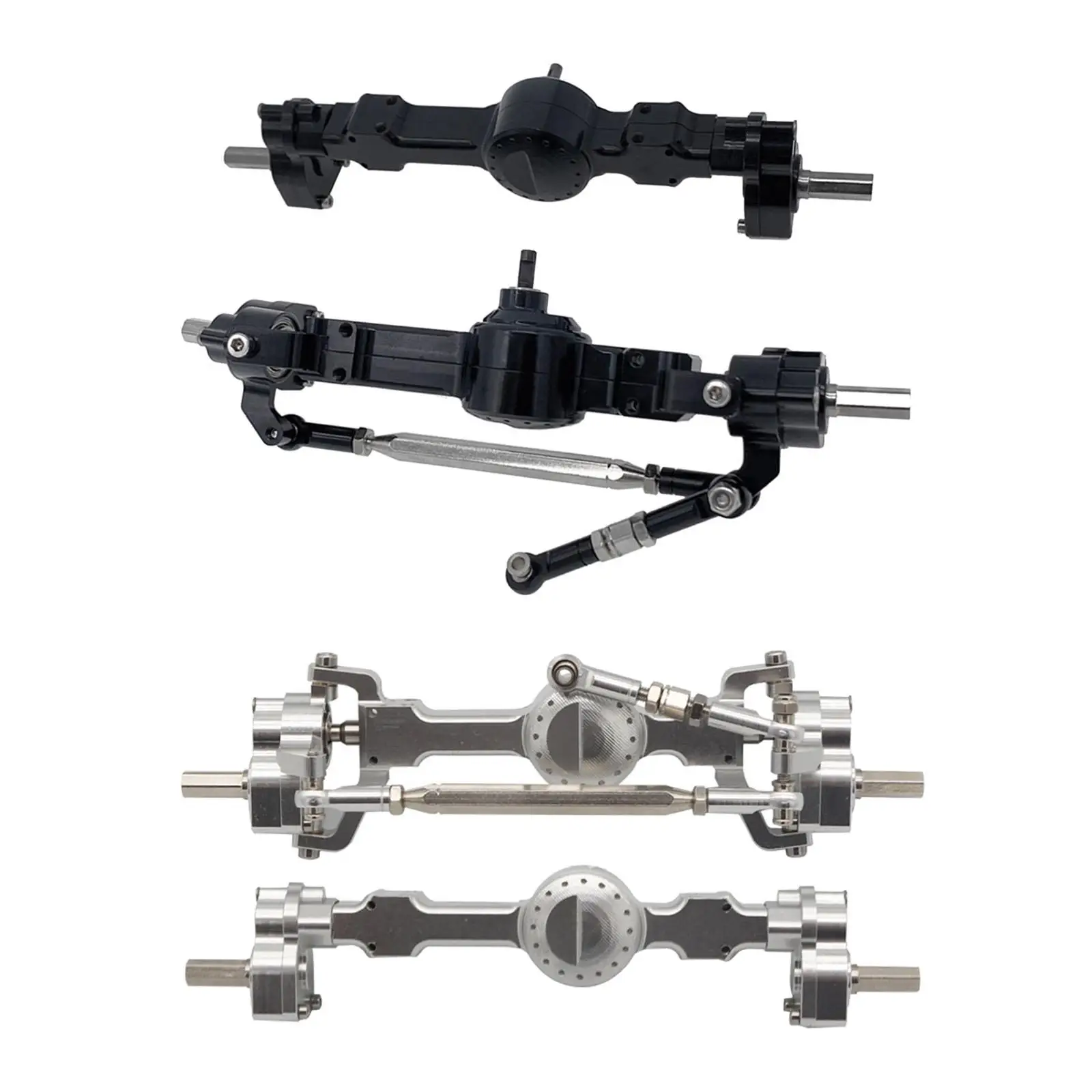 Aluminum Alloy Front and Rear Axle Set Accessory Replacement for Scale